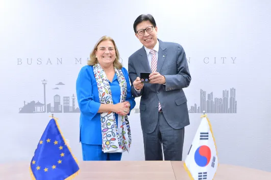 Busan Mayor and EU Ambassador Discuss Carbon Neutrality and Plastic Pollution